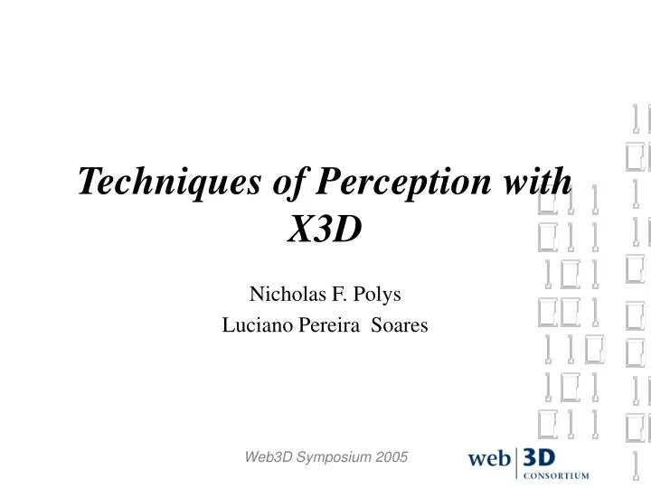 techniques of perception with x3d