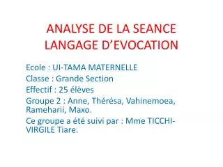 analyse de la seance langage d evocation