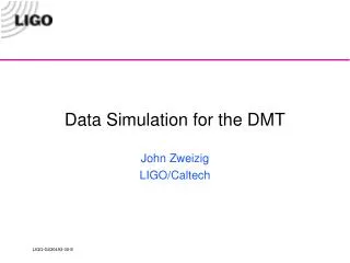 Data Simulation for the DMT