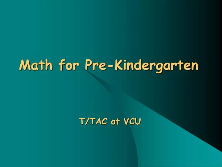 math for pre kindergarten