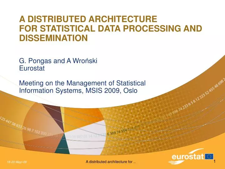 a distributed architecture for statistical data processing and dissemination