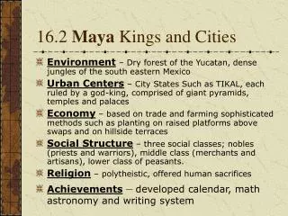 16.2 Maya Kings and Cities