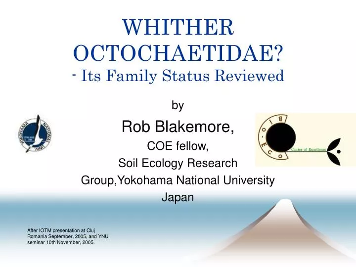 whither octochaetidae its family status reviewed