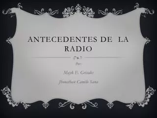 antecedentes de la radio