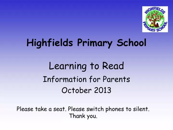 highfields primary school learning to read