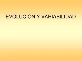 evoluci n y variabilidad