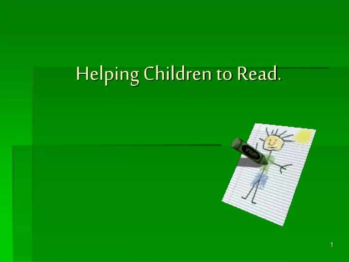helping children to read