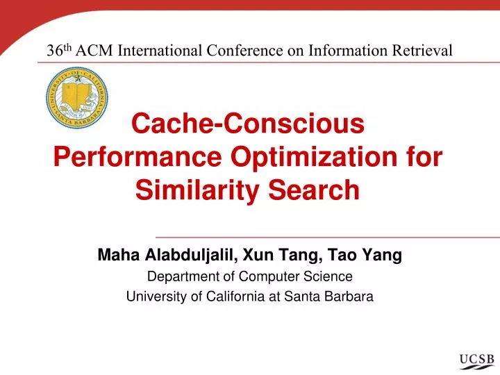cache conscious performance optimization for similarity search
