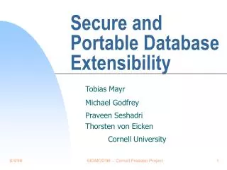 Secure and Portable Database Extensibility