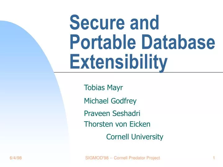 secure and portable database extensibility