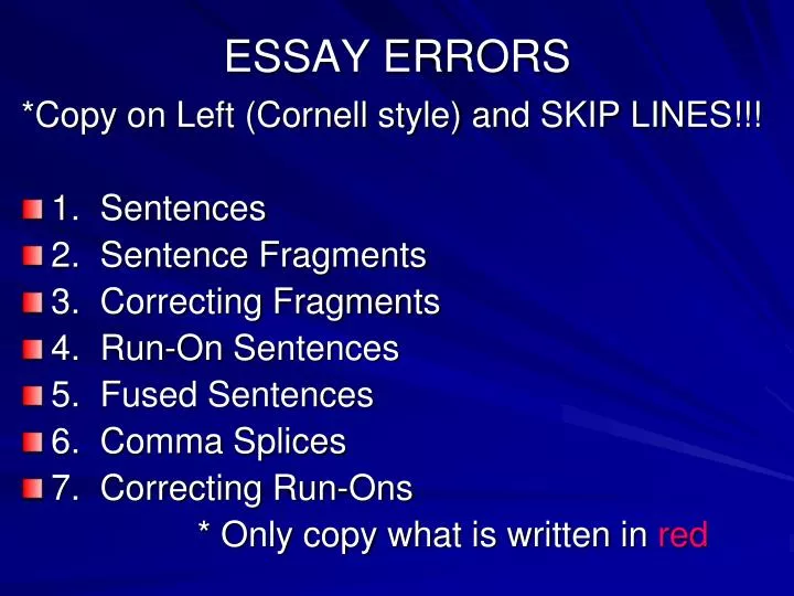 essay errors