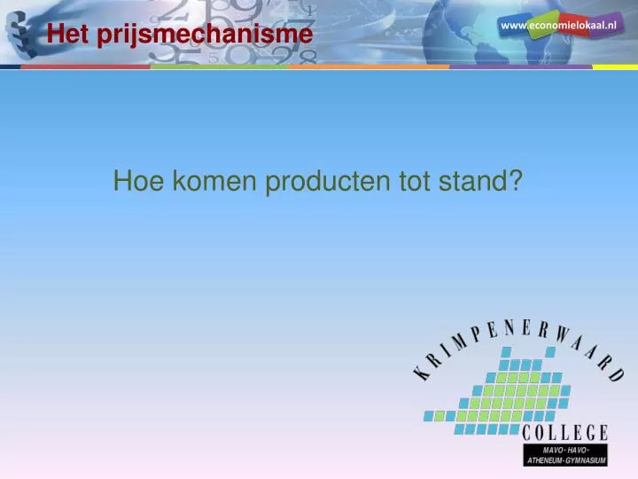 het prijsmechanisme