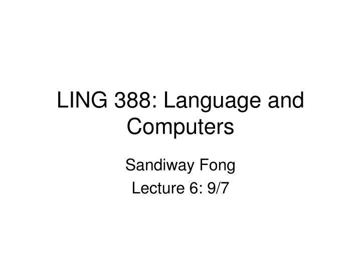 ling 388 language and computers