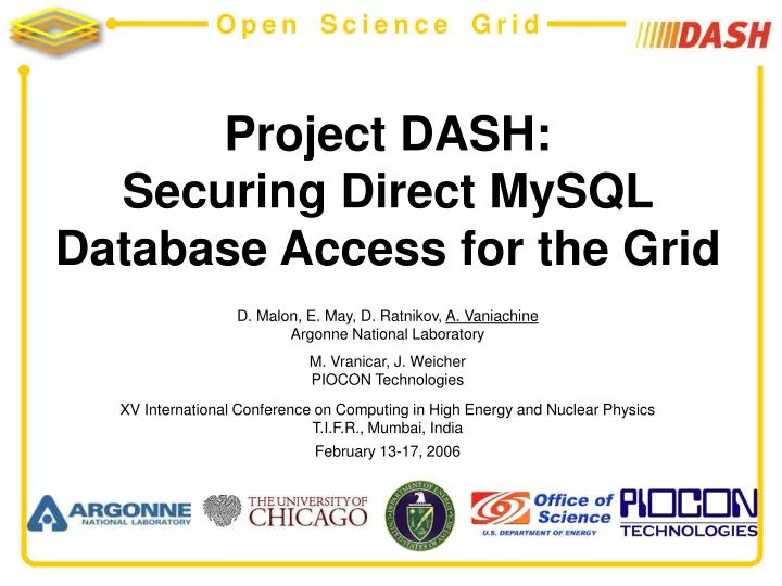 project dash securing direct mysql database access for the grid