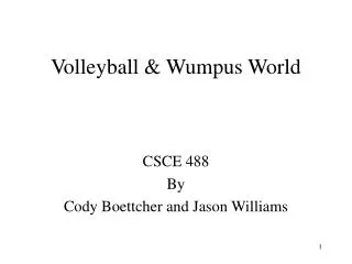 Volleyball &amp; Wumpus World
