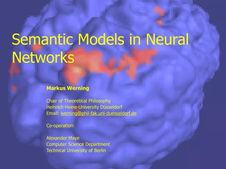 semantic models in neural networks