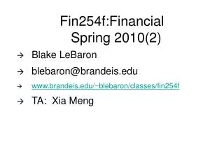 Fin254f:Financial Spring 2010(2)