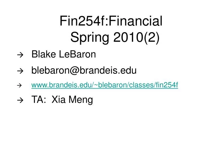 fin254f financial spring 2010 2