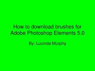 How to download brushes for Adobe Photoshop Elements 5.0