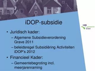idop subsidie