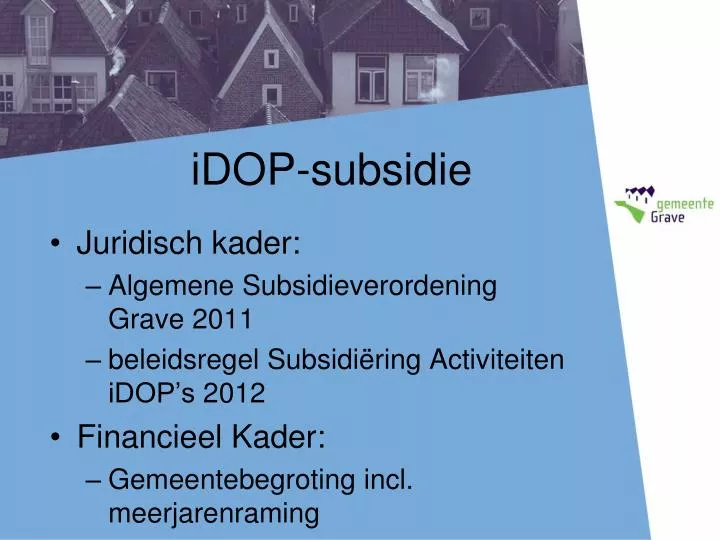 idop subsidie