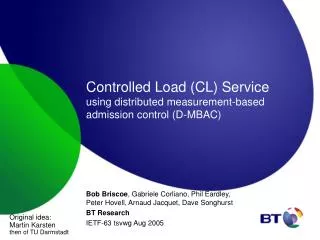 Controlled Load (CL) Service using distributed measurement-based admission control (D-MBAC)