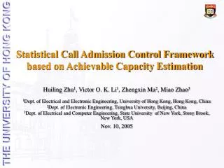 Statistical Call Admission Control Framework based on Achievable Capacity Estimation