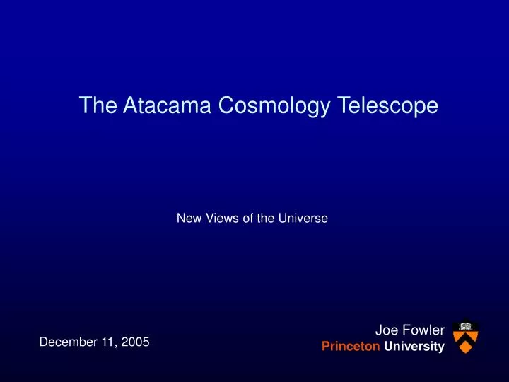 the atacama cosmology telescope