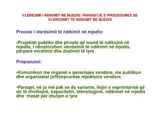 vleresimi i ndikimit ne mjedis paraqitje e pro edures se vleresimit te ndikimit ne mjedis