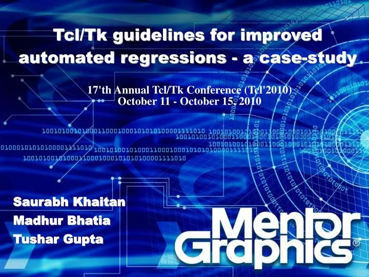tcl tk guidelines for improved automated regressions a case study
