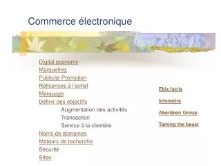 commerce lectronique