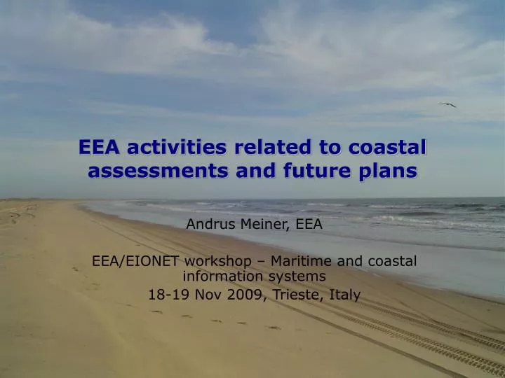 eea activities related to coastal assessments and future plans