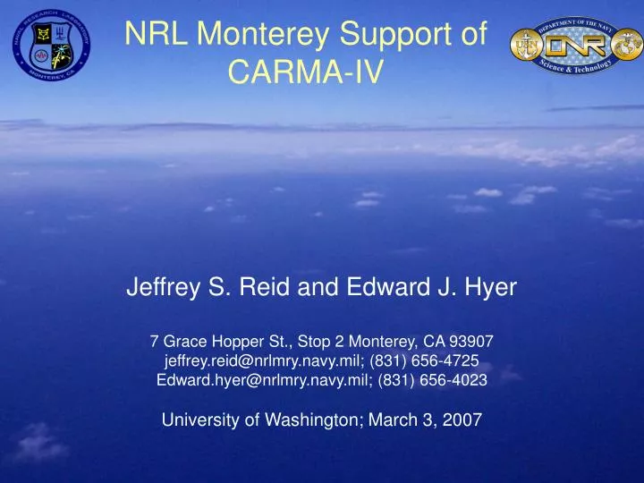nrl monterey support of carma iv