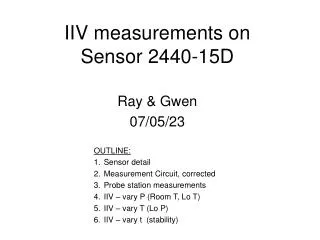 IIV measurements on Sensor 2440-15D