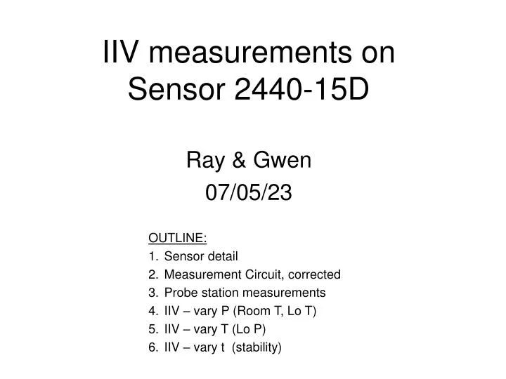 iiv measurements on sensor 2440 15d