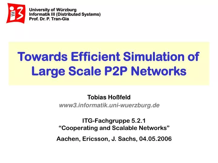 towards efficient simulation of large scale p2p networks