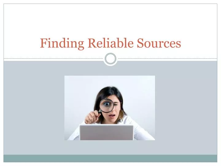 finding reliable sources