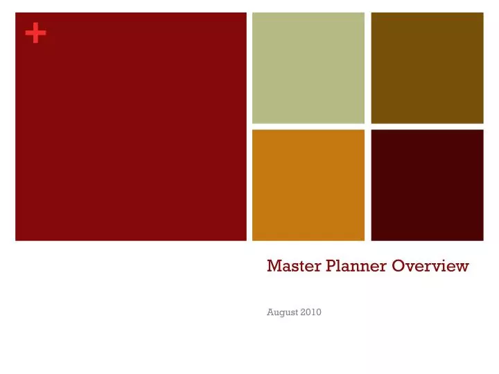 master planner overview