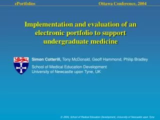 Implementation and evaluation of an electronic portfolio to support undergraduate medicine