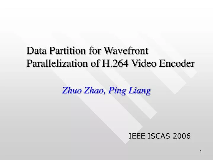 data partition for wavefront parallelization of h 264 video encoder