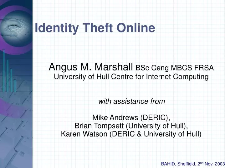 identity theft online