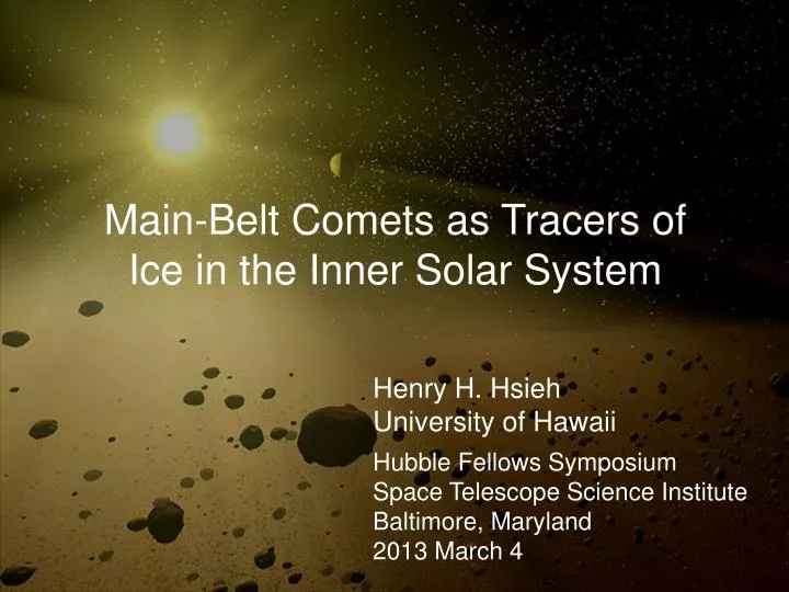 main belt comets as tracers of ice in the inner solar system