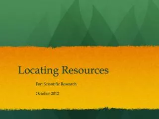 Locating Resources