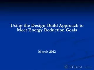 Using the Design-Build Approach to Meet Energy Reduction Goals