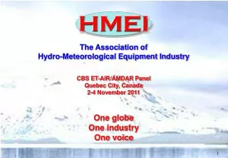 The Association of Hydro-Meteorological Equipment Industry CBS ET-AIR/AMDAR Panel