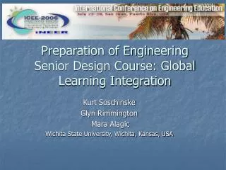Preparation of Engineering Senior Design Course: Global Learning Integration
