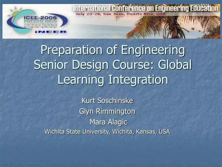 preparation of engineering senior design course global learning integration
