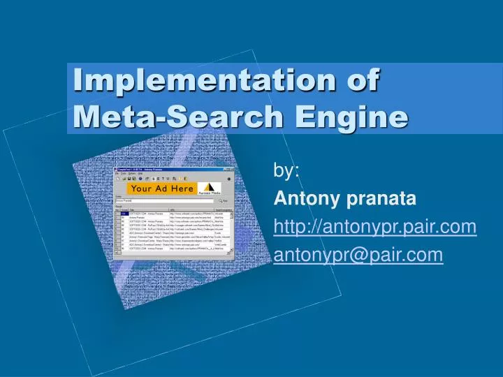 implementation of meta search engine
