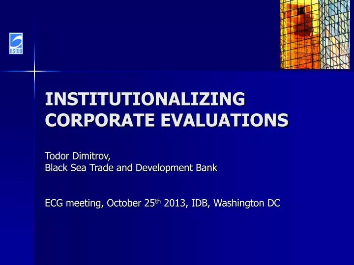 institutionalizing corporate evaluations