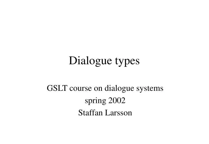 dialogue types